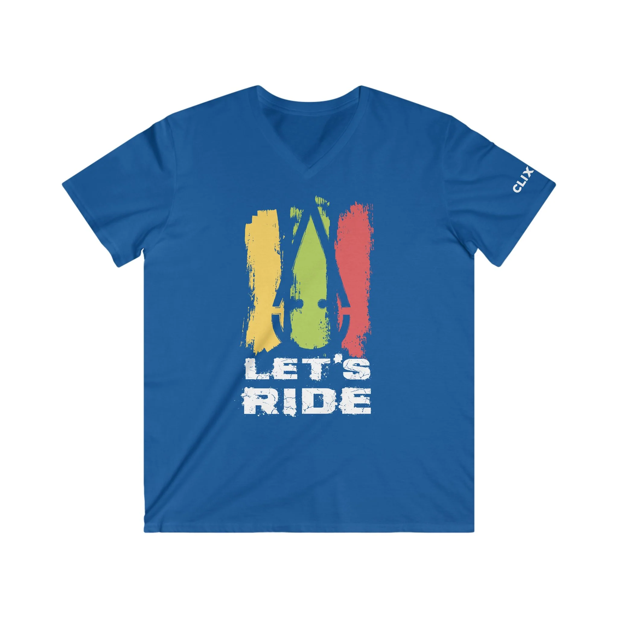 Let's Ride Men's Fitted V-Neck - Image 2