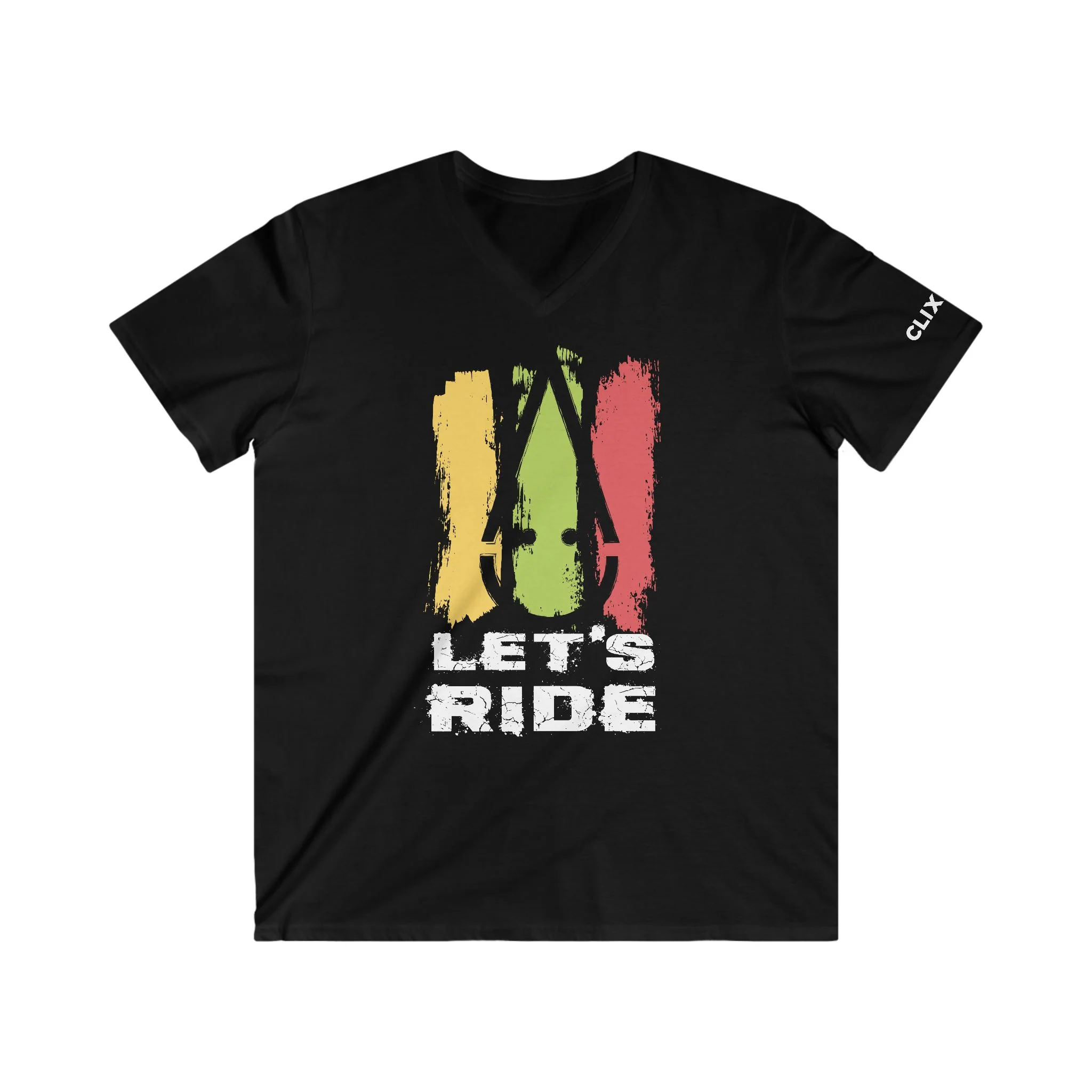 Let's Ride Men's Fitted V-Neck - Image 3